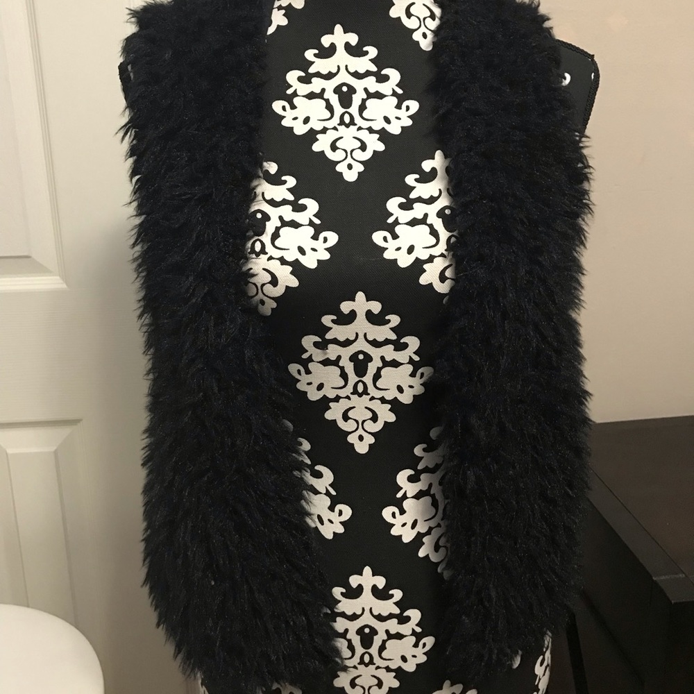 Faux Fur Black Vest by Style Mint.